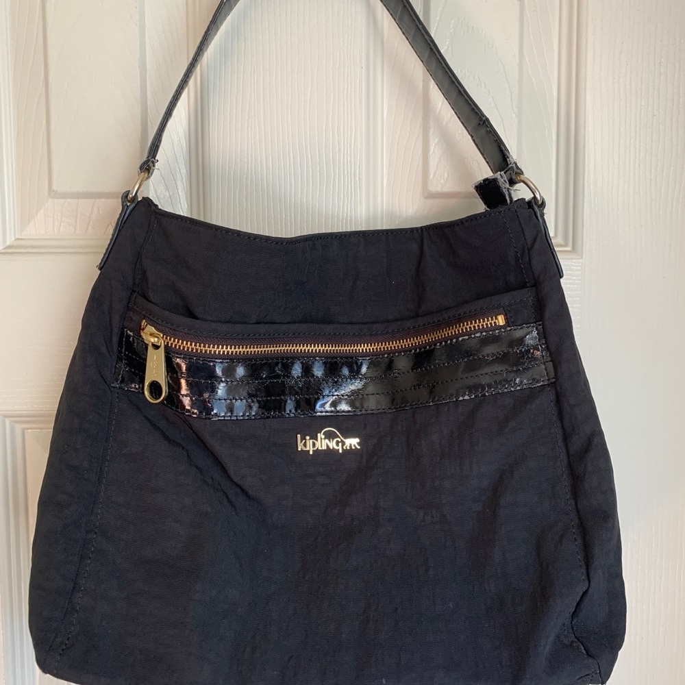 Kipling Shoulder Bag with Glossy Accents